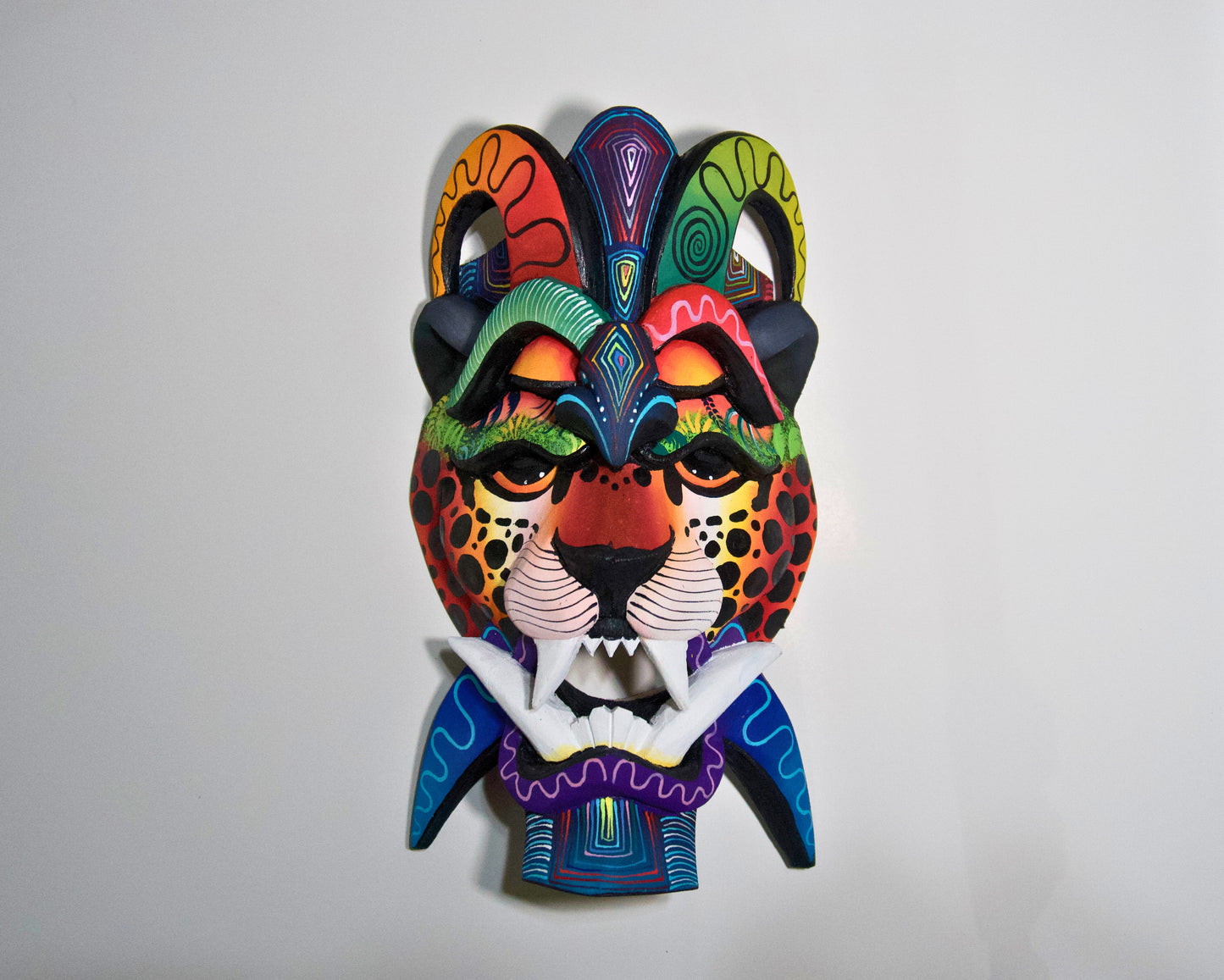 Jaguar & Parrot – unique, hand-made Boruca mask
