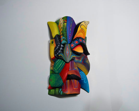 Jaguar & Parrot – unique, hand-made Boruca mask