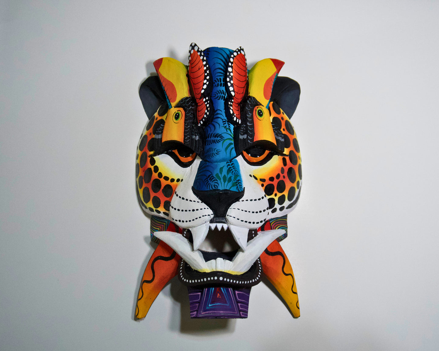 Jaguar & Parrot – unique, hand-made Boruca mask