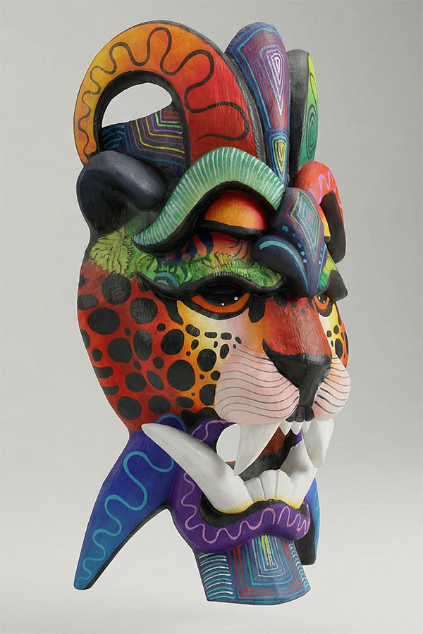 Jaguar & Parrot – unique, hand-made Boruca mask